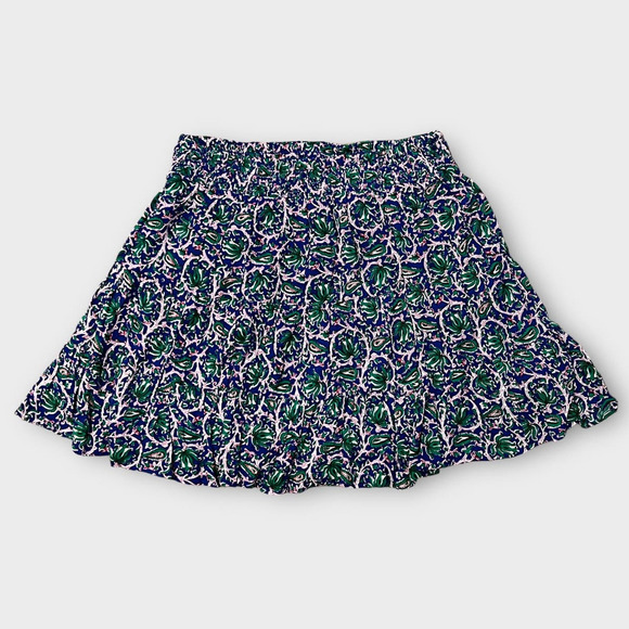 Boden Holiday Floral Vine Print Ruffle Miniskirt Size US/12 - Picture 2 of 9